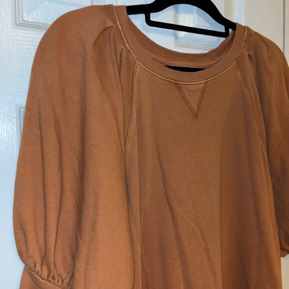 Universal Thread large Terra-Cotta Puff Sleeve Sweatshirt Dress EUC - Picture 7 of 9
